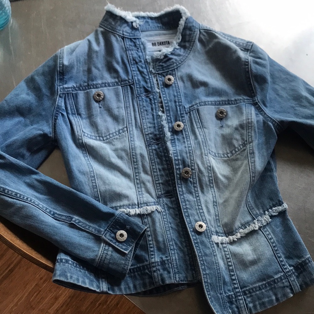 Bb Dakota light blue denim jacket frayed small